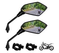 Universal Motorcycle Mirrors Scooter Mirrors: YOYIAG Universal Side Mirror with 10mm Bolt 7/8 Inches Handlebar Clamp Mirror, Clarity Wide Field of View Motorcycle Mirrors for Motorcycle/Scooter/Bike