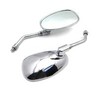 Universal Motorcycle Oval Chrome Rearview Mirrors 10MM Motorbike Side Mirror For Xt 600 Virago 125 535 1100 Vmax 1200