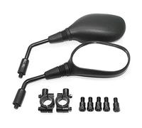 Universal Motorcycle Rear View Mirror Set with Handle Mount Clamp - High Clarity Shockproof ABS Steel Build Streamline Design for Most Motorbikes Street Bikes ATVs Dirt Scooters