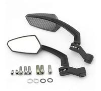 Universal Motorcycle Rearview Mirror ABS Scooter Side Motorbike E-bike Rear View Accessories(Carbon fiber exterior)