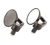 Universal Motorcycle Rearview Side Mirrors Chrome 7/8 Inch Handle Bar End Round Rear View Mirrors for Motorbikes with 22mm Handle Bars Aluminum Black 13.3x7.7x6.5cm 1 Pair