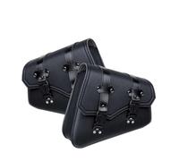 Universal Motorcycle Saddle Bags PU Leather Tool Bag W/Water Bottle Holder Cafe Racer Luggage Bag Waterproof For Cruiser Custom Motorcycle Tail Bag(A Pair)