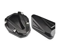 Universal Motorcycle Side Stand Pad For Zontes 368g 501g Motorcycle Foot Pedal High Seat Version CNC Side Support Stand Enlarged Pad Kickstand Anti-Sinking(Set1 -Black)