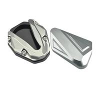 Universal Motorcycle Side Stand Pad For Zontes 368g 501g Motorcycle Foot Pedal High Seat Version CNC Side Support Stand Enlarged Pad Kickstand Anti-Sinking(Set2 -Titanium)