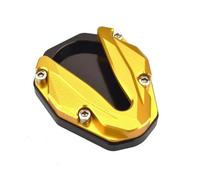 Universal Motorcycle Side Stand Pad For Zontes 368g 501g Motorcycle Foot Pedal High Seat Version CNC Side Support Stand Enlarged Pad Kickstand Anti-Sinking(Gold)