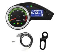 Universal Motorcycle Speedometer Gauge Digital Speedometer for Motorcycle LCD Gauge Cluster MPH Dashboard Speedo Meter with Tach, Odo, Oil Level, Gear