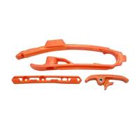 Universal Motorcycle Swingarm Slider Chain Guide Brake Hose Clamp Compatible with FC FS FX TC TX SX XC SXF Models 2016-2022(Orange 3 Piece Set)