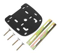 Universal Motorcycle Tail Box Base Plate Iron Mount with Screws | Stabilizing Strips, Black Metal Fitting, for Rear Trunk Carriers, Commuters and Couriers, Rough Roads