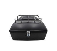 Universal Motorcycle Tail Box - Durable Helmet Storage & Luggage Case with Backrest for Touring and Cruiser Bikes