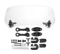 Universal Motorcycle Windshield Extension Adjustable Clamp-On Windscreen Deflector With Extension Arms Double Hinges Screen Wind Deflectors Front Windshield Deflectors