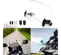 Universal Motorcycle Windshield Extension Adjustable Windscreen Spoiler Clamps for Kawasaki Yamaha Harley Suzuki Buell Ducati Aprilia(280mm transparent)