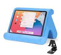Universal Multi-Angle Tablet Stand Holder-Soft Pad Stand with black phone holder for Lap,Knee,Sofa and Bed,Compatible with iPad Pro 9.7,10.5,12.9 Air Mini 4 3,Kindle,Galaxy Tab,E-Reader (Blue)