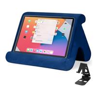 Universal Multi-Angle Tablet Stand Holder-Soft Pad Stand with black phone holder for Lap,Knee,Sofa and Bed,Compatible with iPad Pro 9.7,10.5,12.9 Air Mini 4 3,Kindle,Galaxy Tab,E-Reader (Navy Blue)