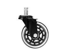 Universal Mute Office Chair Caster Wheels, Smooth Rolling Chair Casters with 50kg Load Capacity, Quiet PU Replacement Wheels for Task Chairs and Stools, 5 PCS (3 inch circlip electrophoresis model)