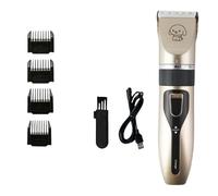 Universal Mute Pet Grooming Kit, Safe and Snag-Free, Clippers with 4 Guide Combs, Cleaning Brush, Scissors, Free Beauty Set (Tuhao Gold - Standard 8-Piece Set)