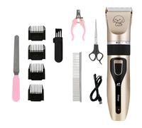Universal Mute Pet Grooming Kit, Safe and Snag-Free, Clippers with 4 Guide Combs, Cleaning Brush, Scissors, Free Beauty Set (Tuhao Gold - Standard 8-Piece Set+4-Piece Set)