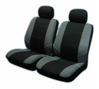 Sakura Merton Black/Grey Front Seat and Headrest Covers SS3633 - To Fit Most Cars, Elasticated Hems, Side Airbag Compatible, Machine Washable