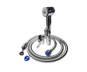 Universal New Improved bargin Muslim SHATAFF Chrome Bidet Douche Strong Reinforced Shower Hose 120 cm Douche Hand Shower Spray Toilet Hand Held Bidet Spray Kit with Brass Shut Off Valve