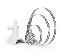 Universal No-Drill Security Camera Pole Mount, Adjustable Outdoor Camera Mount Compatible with Ring, Eufy, Wyze, Arlo, Google Nest & SimpliSafe Cameras, Fits 2" to 17" Poles, White