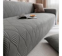 Universal Non-Slip Polar Fce Sofa Cover Stretchable Couch Protector for 2/3/4 Seaters Dark Gray Fits 190-230 cm - Ultimate Fur Shield