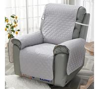 Universal Non-Slip Sofa Cover Solid Color All-in-One Design Indoor Living Room & Office Protector Dustproof Couch Slipcover (190 x 196cm Gray)