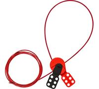 Universal Nylon Cable Lockout Device, 63.50mm x 127mm x 3 mx 22.23mm, Black/Red