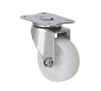 Universal Nylon Flat Top Casters 2Inch 50kg Stainless Steel Heavy Duty White Set of 1Ideal for Furniture Equipment and Home Use