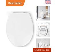 Pipishell Soft Close Toilet Seat, Toilet Seat with Quick Release for Easy Clean, Simple Top Fixing, Standard Toilet Seats White with Adjustable Hinges, O Shape
