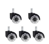 Universal Office Chair Caster Wheels - 1-5PCS Soft Rubber Swivel Casters for Hard Floors - Silent Rollers for Desk Fur, & Easy Installat (5 Pack)