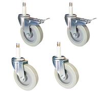 Universal Office Chair Wheels - 4" Swivel Casters with M11 rt Plunger, Set of 4, No Noise, Rubber Sleeve, 280kg Capacity - Perfect for Kitchen & Hotel Trolleys