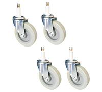 Universal Office Chair Wheels, 4" Swivel Casters with M11 rt Plunger, Set of 4, No Noise, Rubber Sleeve, 280kg Capacity, Ideal for Kitchen & Hotel Trolleys