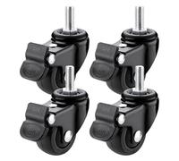Universal Office Chair Wheels 5.1cm Rubber Swivel Casters with Threaded Lock Noise-Free Small Wheels for Furniture Carts Baby Cribs - Heavy Duty & Smooth Rolling