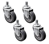 Universal Office Chair Wheels 50mm Locking Swivel Casters with M10x15 Stem Side Brake Replacement for Furniture Carts & Coffee Tables Set of 4Smooth Rolling & Durable