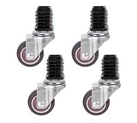 Universal Office Chair Wheels Set of 422/25mm Swivel Rubber Casters with Ball Bearings Mute & NonMarking Replacement Rollers for Furniture & Square Tubing