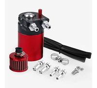 Universal Oil Catch Can, Riloer 300ml Air Filter Breather Engine Separator Oil Tank Car Oil Collector (Red)