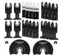 Universal Oscillating Multi-Tool Accessory Kit, 24-Piece Blade & Sanding Set with Quick-Release Adaptor - Compatible with DeWalt, Bosch, Makita, Fein & Most Major Brands for Cutting, Sanding, Scraping