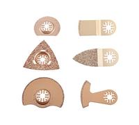 Universal Oscillating Multi Tool Saw Blades Set, Carbide and High - Carbon Steel Blades with Quick - Change Shank for Tile Grout, Wood, Concrete, Drywall Cutting (6Pcs Carbide)