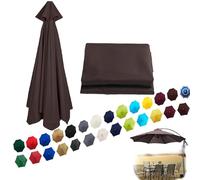 Universal Outdoor Umbrella Canopy UVResistant Replacement Cover Waterproof & Windproof for Garden Umbrellas Fits 6 or 8 Ribs Coffee Color 2.7m/9ft