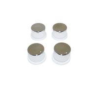 Universal Oven Cooker Hob Knob Dial Pack Of 4 White/silver By Ufixt