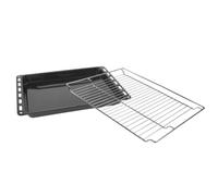 Universal Oven Grill Shelf & Enamel Baking Tray Set 465 x 375 mm, Adjustable Oven Rack and Deep Roasting Tray 465 x 375 x 40 mm, Compatible with Most Built-in Electric and Fan Ovens