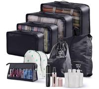 Universal Packing Cubes for Suitcases 15 Pieces [2 Perfume Atomisers included] | Multi Use Suitcase Orgniser Bags for Clothes, Shoes and Accessories | Water Proof Travel Essentials, Storage Bags