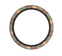 Universal Painted Bread Print Steering Wheel Cover - Breathable Steering Wheel for Cars, SUVs, Trucks - Auto Interior Decor