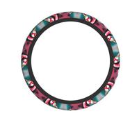 Universal Painting Flamingo Print Steering Wheel Cover - Breathable Steering Wheel for Cars, SUVs, Trucks - Auto Interior Decor