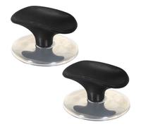 Universal Pan Lid Handle 6cm Saucepan Slow Cooker Steamer Pot Knobs (Black / Chrome Silver, Pack of 2)