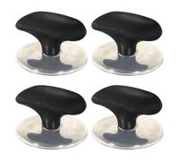 Universal Pan Lid Handle 6cm Saucepan Slow Cooker Steamer Pot Knobs (Black / Chrome Silver, Pack of 4)
