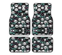 Universal Panda cute face Print Car Floor Mats - Four-Piece Set for Front & Rear, Durable for SUV, Sedan, Van, Truck