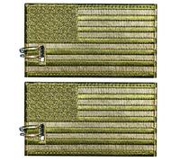 UNIVERSAL PATCHES Luggage Tags, USA Flag Army, Embroidered, 2 Pack, 14 Colors, Never Break, One_Size