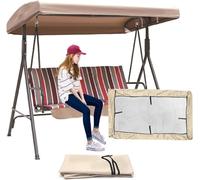 Universal Patio Swing Canopy Replacement Cover 3 Seater 191x120x18cm/75x47x7'' - Waterproof Top Cover For Garden Swing Chair Patio Hammock
