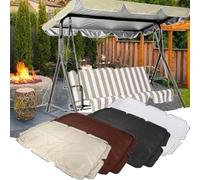 Universal Patio Swing Canopy Replacement Cover for 2/3 Seat Outdoor Sun Shade Awning with Silver Coating Waterproof Beige Top Cover (190x132cm/75x52in)