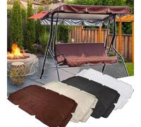 Universal Patio Swing Canopy Replacement Top Cover for 2/3 Seat Porch Swing Outdoor Sun Shade Awning with Silver Coating (Brown 191x120cm/75x47in)